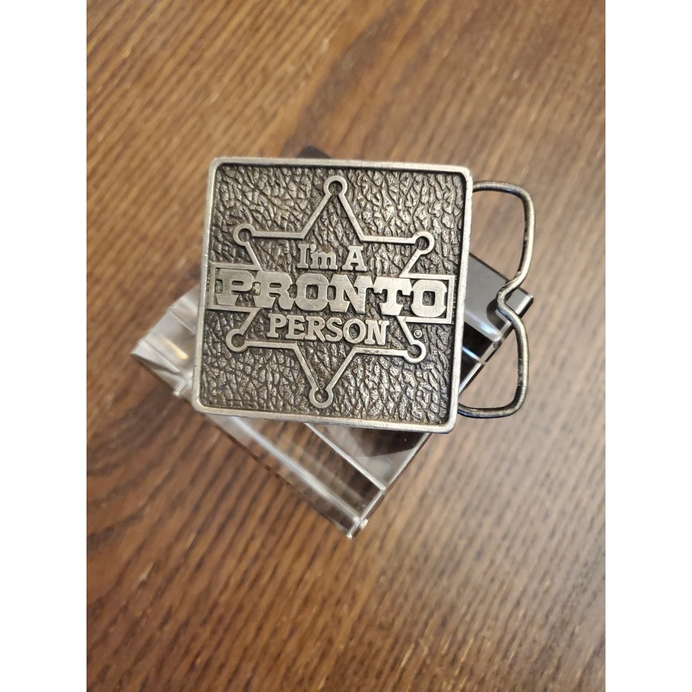 1981 I'm a Pronto Person ‎ ITT Phillips Drill Vintage Belt Buckle